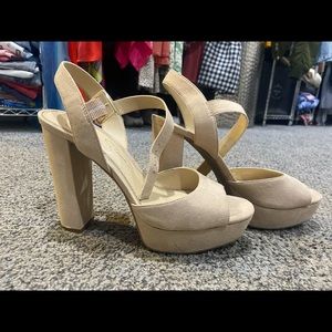 Nude platform heels